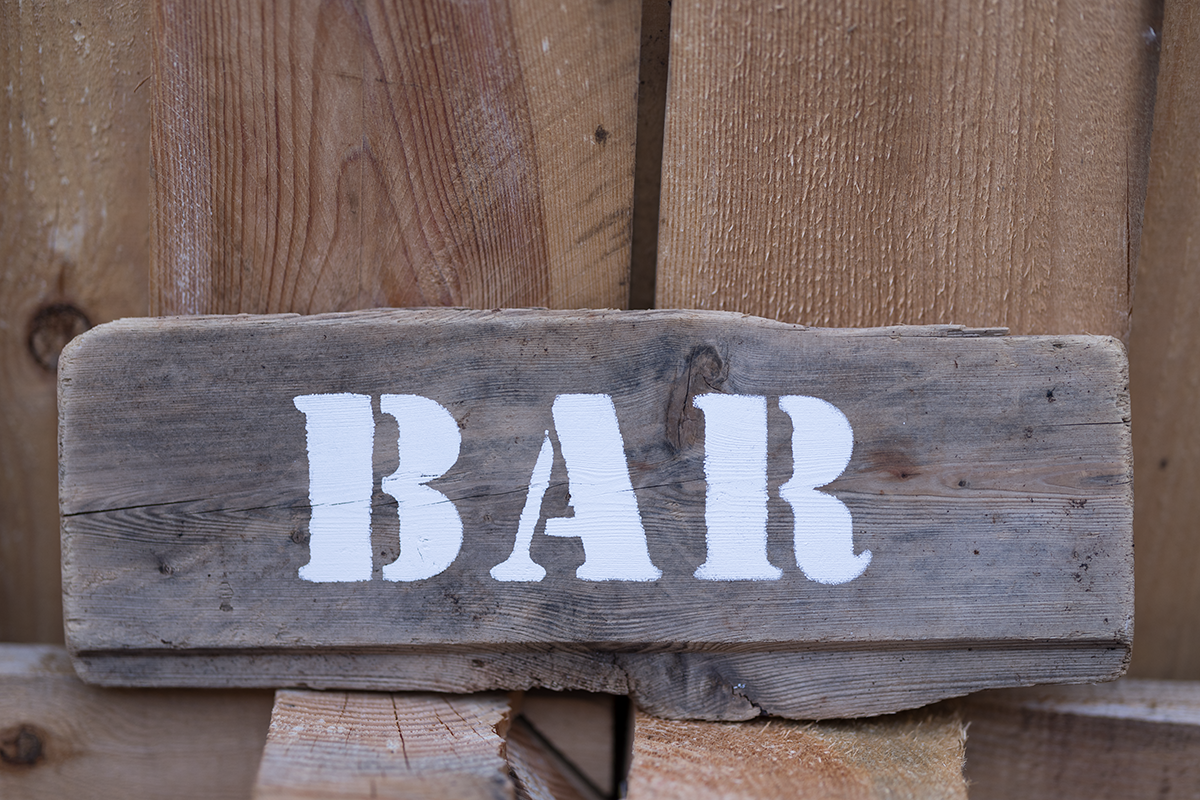 BAR text paint stencil