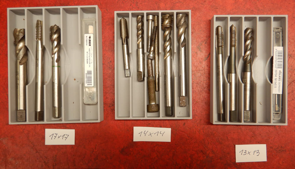 Sortiereinsatz tray organisierer organizer for tap Gewindebohrer