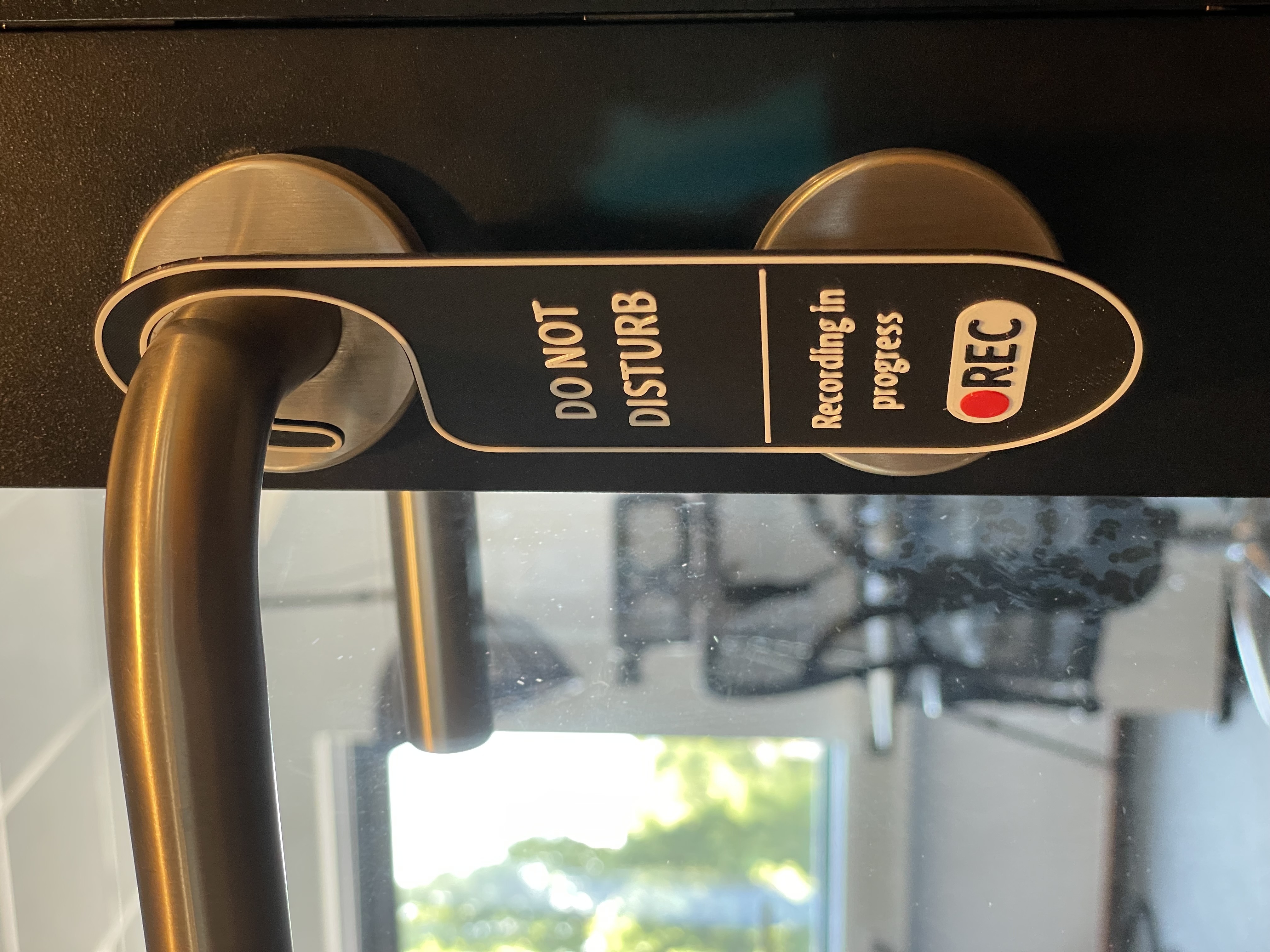 Recording sign door hanger