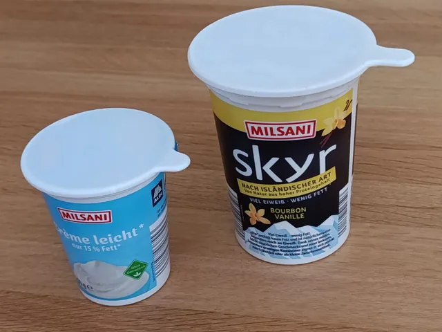 TPU lids for round cups (yoghurt, skyr, creme fraiche, etc.)