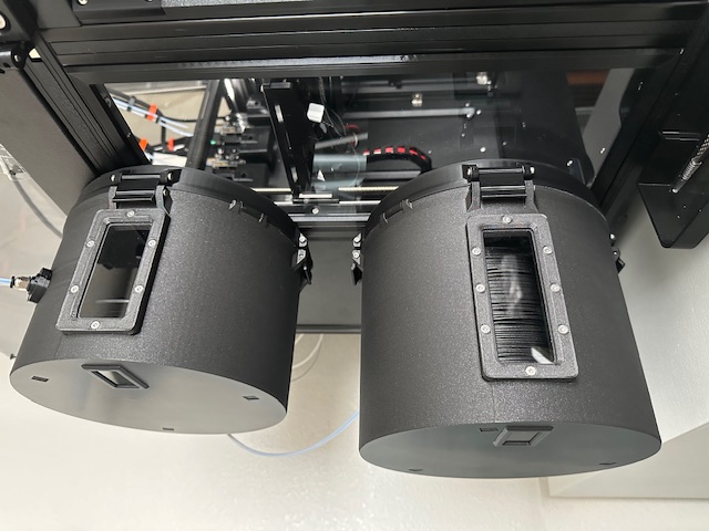 Prusament 2KG Spool Dry Box, Drybox mounted to Prusa XL / 3030 Frame Using Filler Brace (Updated for all positions)