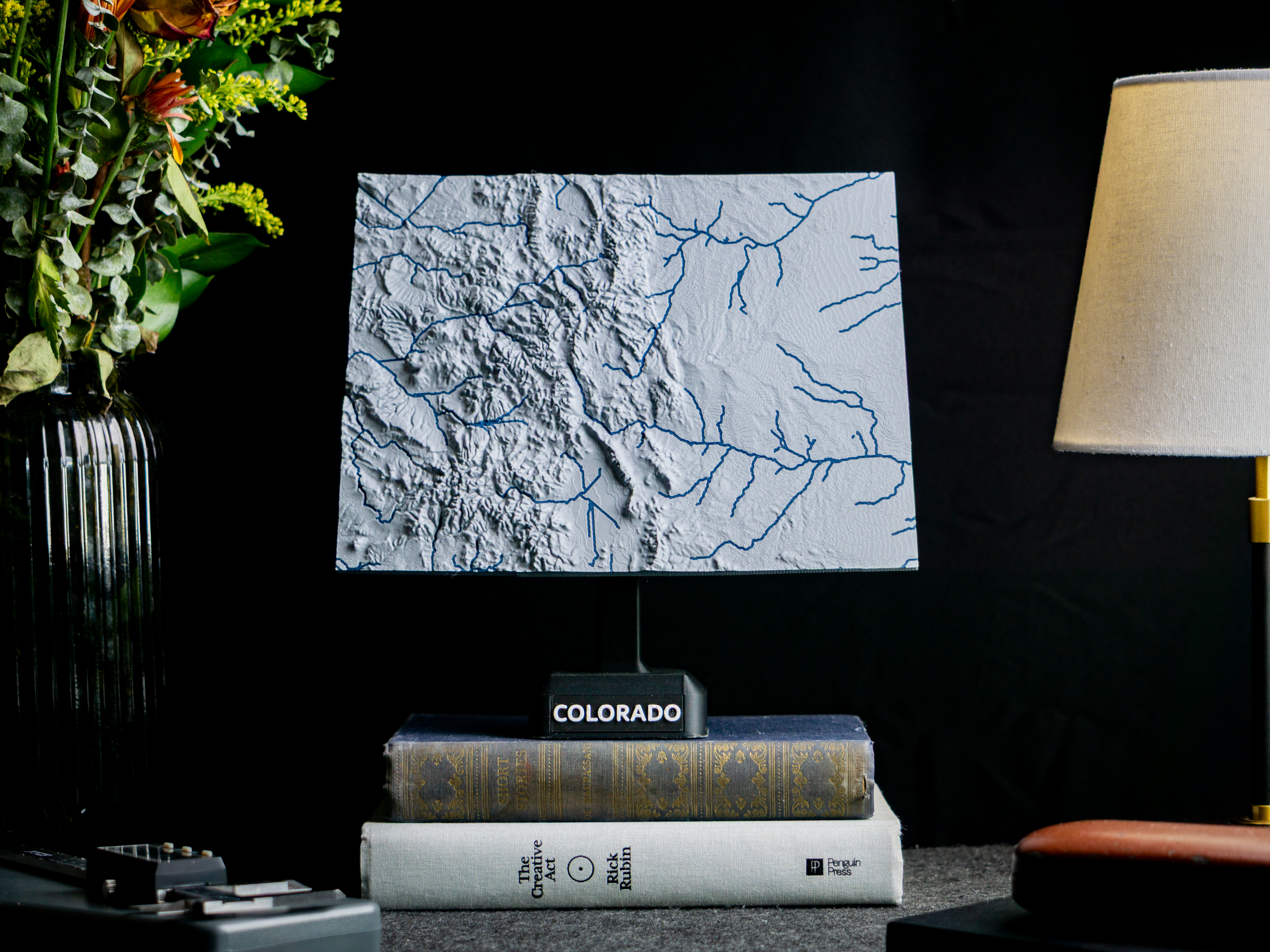 Colorado, USA (CO) Topographic Map with Hydrographic Features