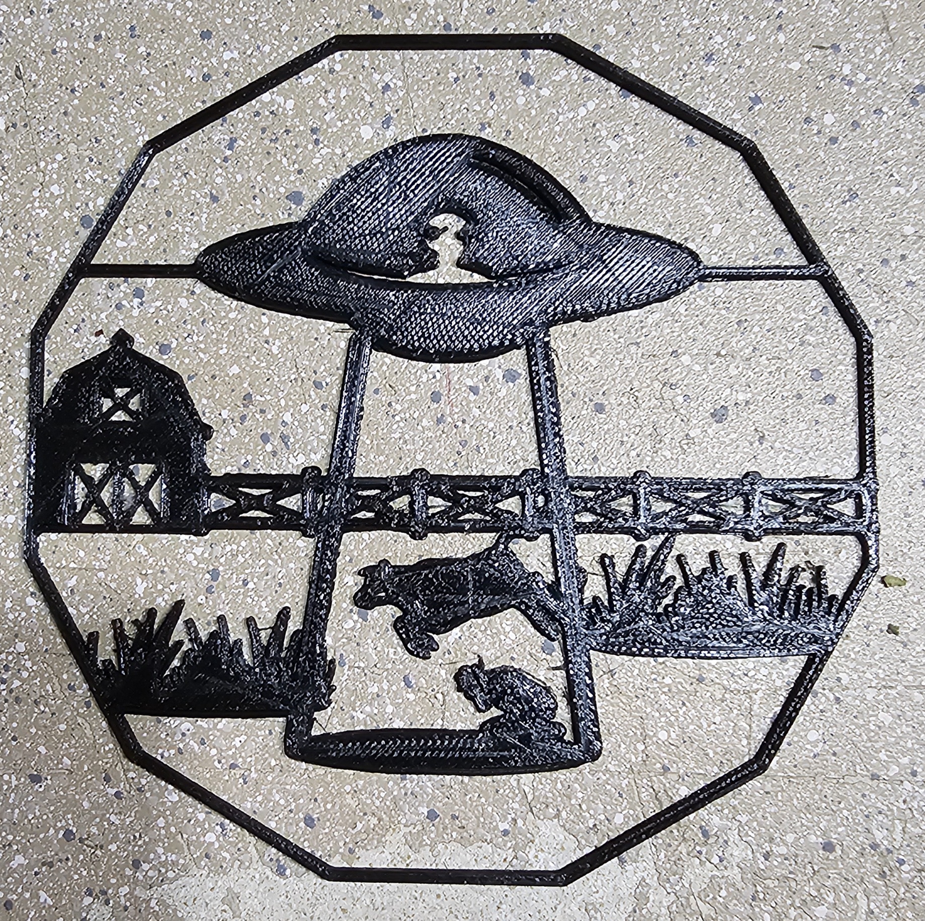 Alien abduction wall art