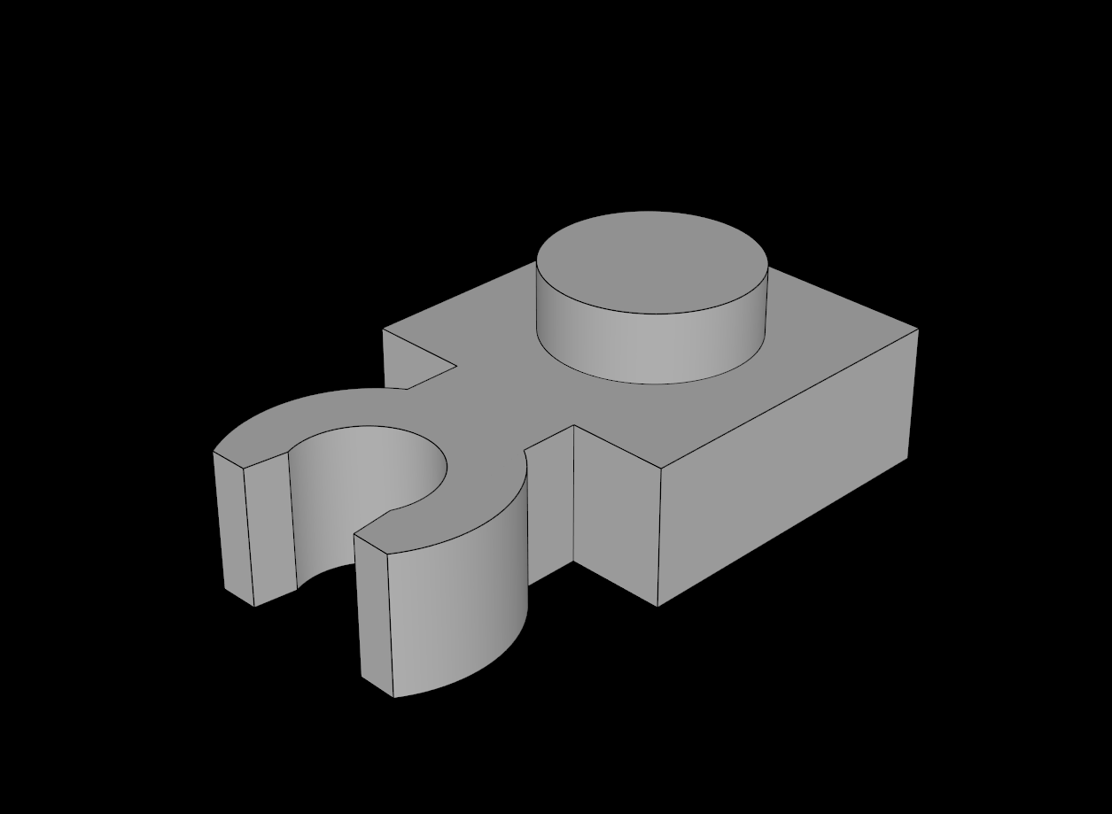 Lego Compatible (4085d.dat) Plate  1 x  1 with Clip Vertical (Thick C-Clip)