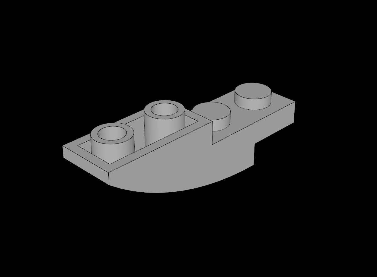 Lego Compatible (13547.dat) Slope Brick Curved  4 x  1 Inverted