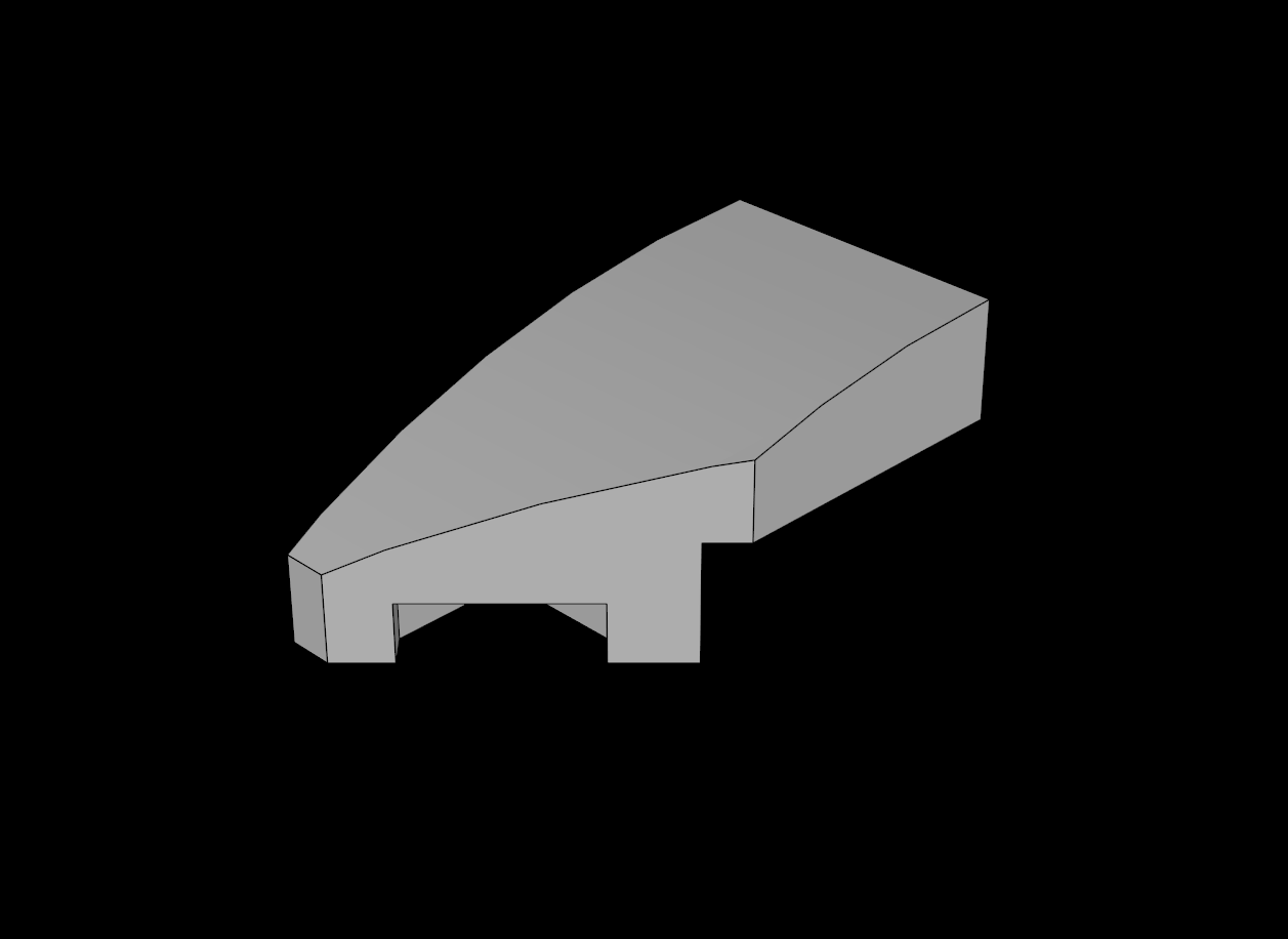 Lego Compatible (29120.dat) Slope Brick Curved  2 x  1 with Cutout Left