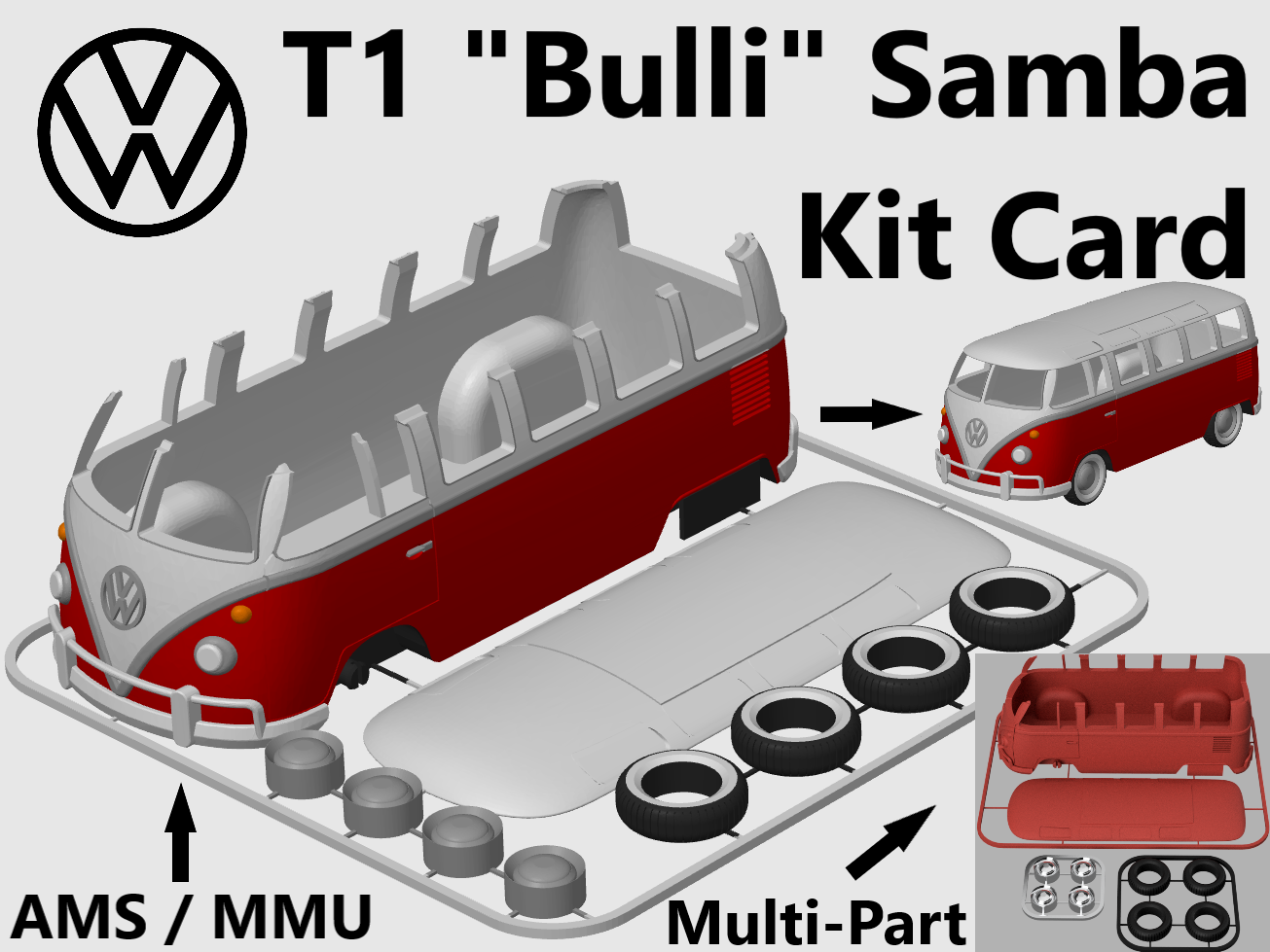 VW T1 Bus Samba "Bulli" Kit Card