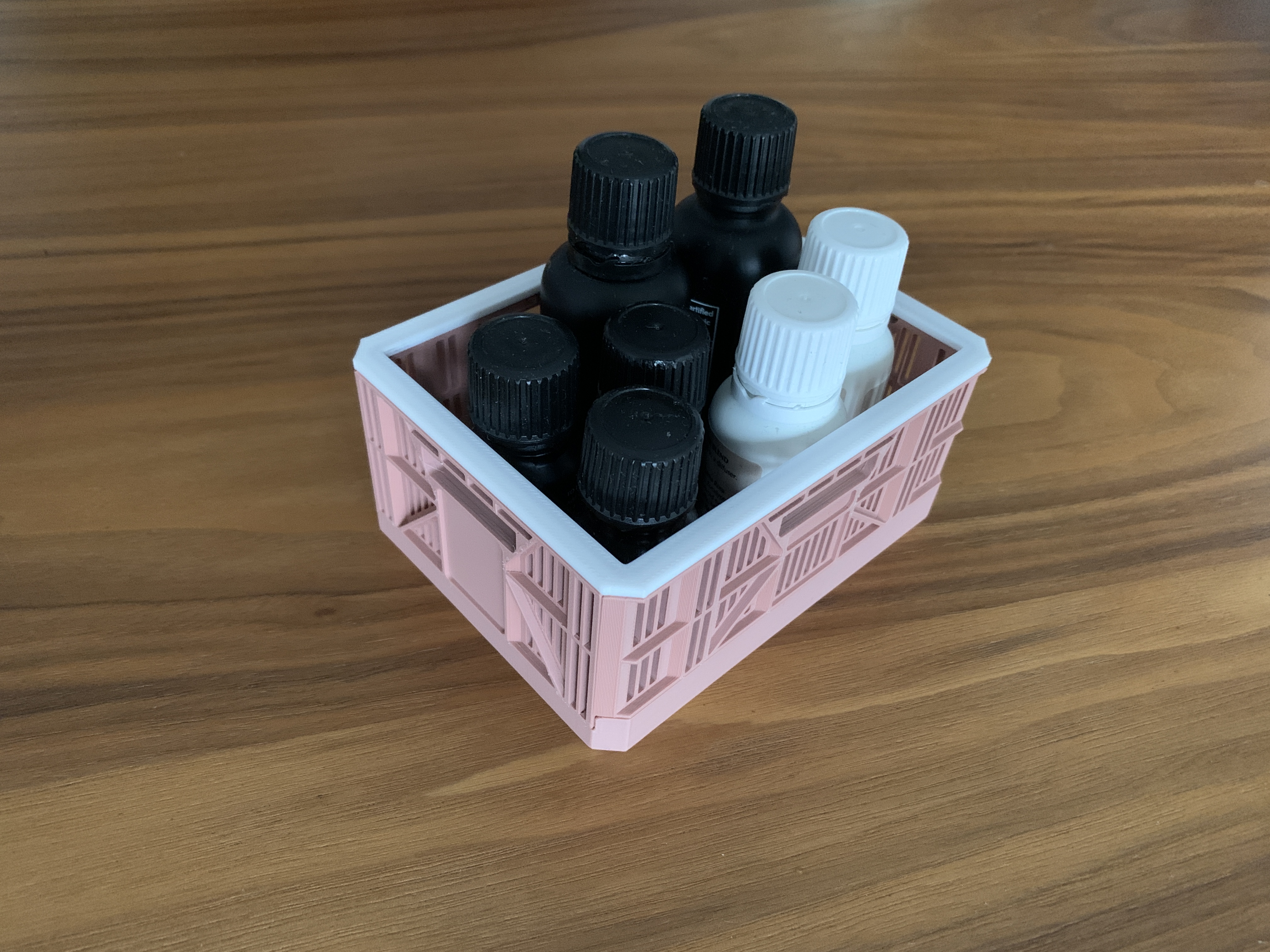Lid open -  Miniature Collapsible Crate (Remix) 3D model thumbnail