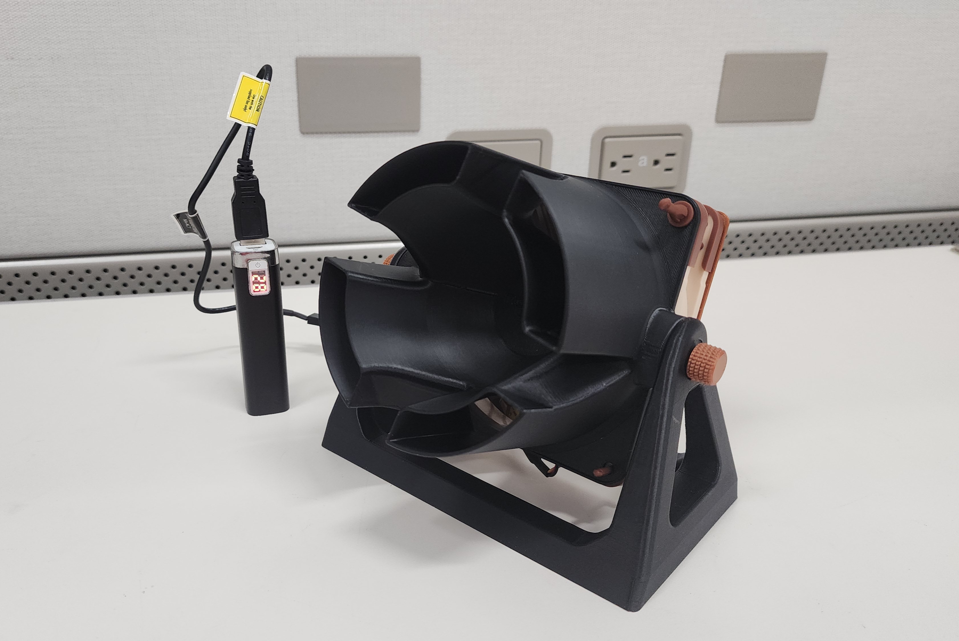 Noctua's NV-AA1-12 3D printable desk fan assembly (simplified)