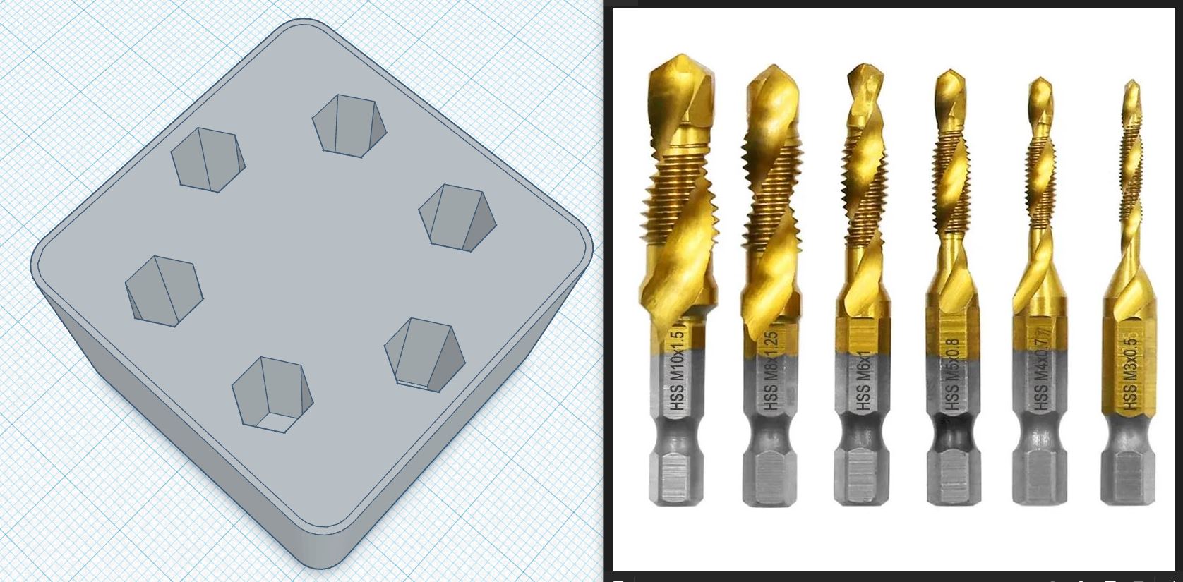 Gridfinity Box for Combi Drill Bit & Thread Cutter