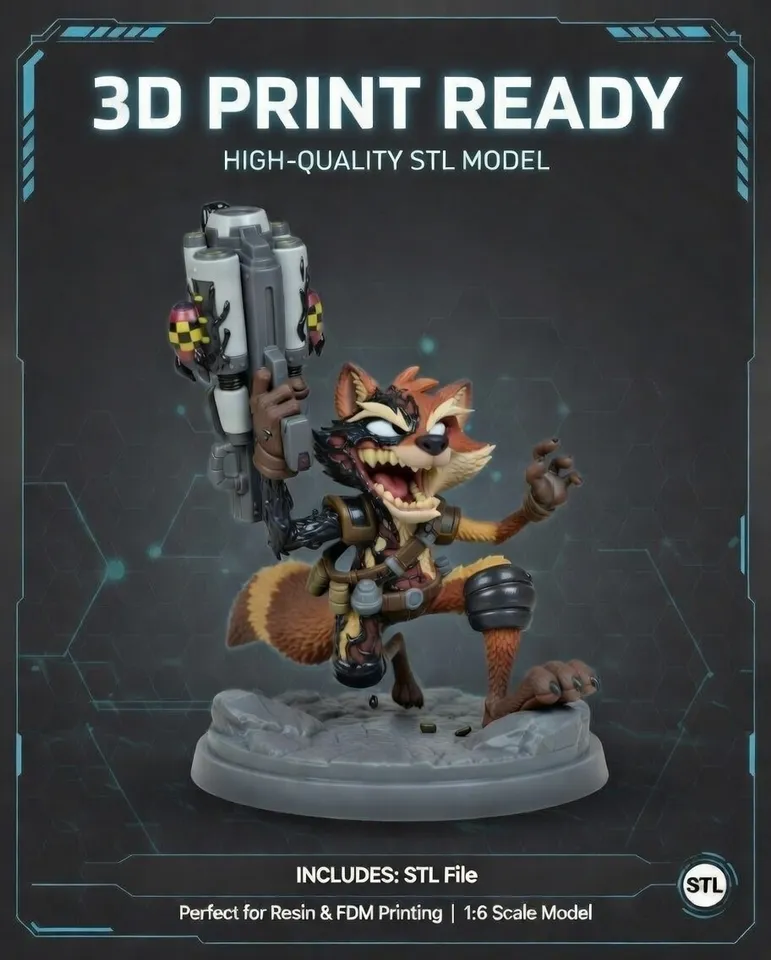 venomized rocket racoon by NunnBreakable | Download STL model