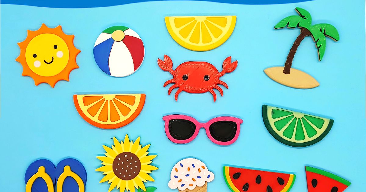 Snap Together Summer Garland/Magnets by fixumdude | Download free STL ...