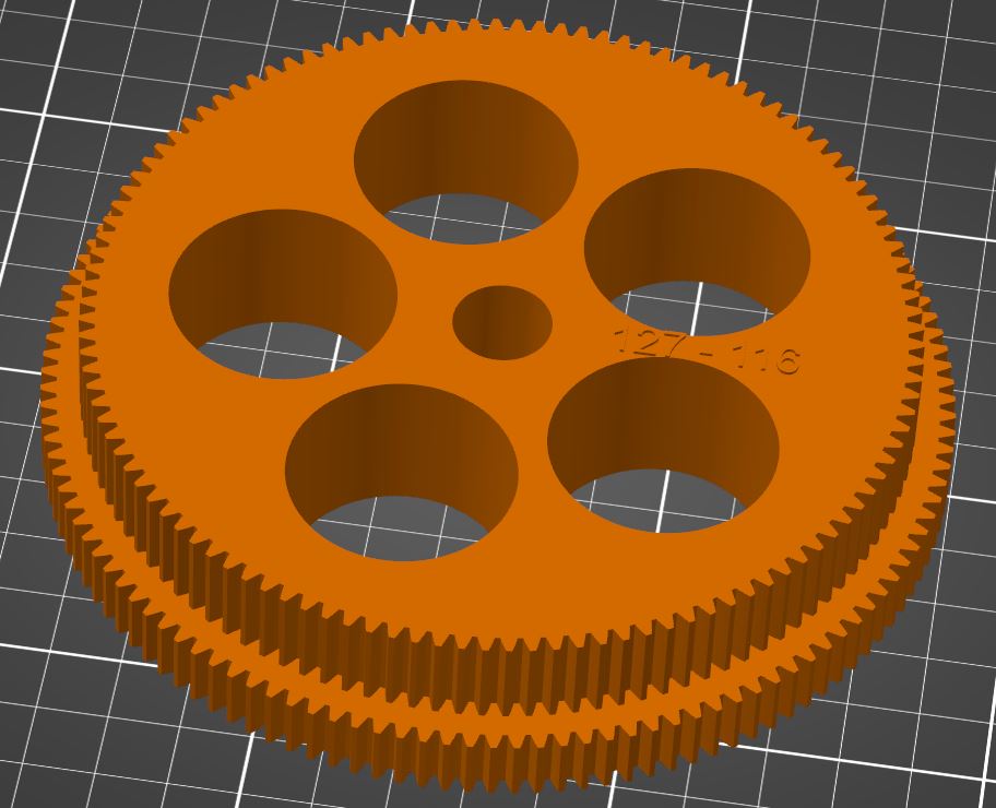 Doppelzahnrad 116-127 für Bernardo P600G, Double gear 116-127 for Bernardo P600G