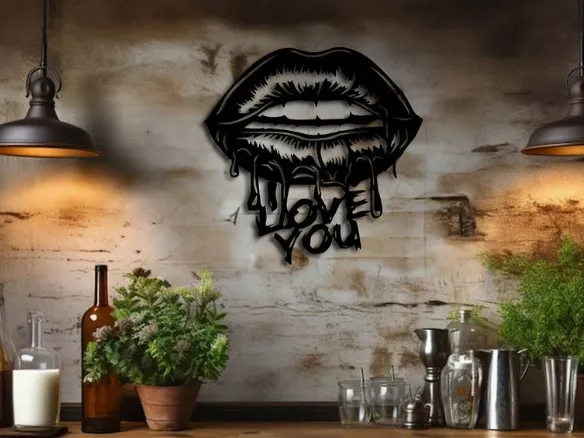 'I Love You' Elegant Lips Wall Art
