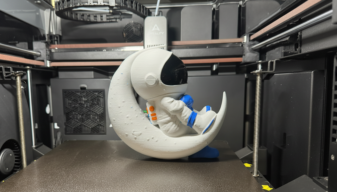 Chibi Astronaut – Balanced Pose on Half Moon