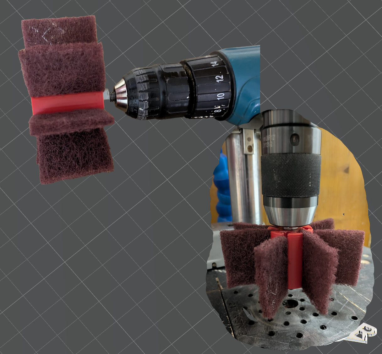Poliermopp mit Schleifvlies Pads / polishing Mop with Abrasion Pads