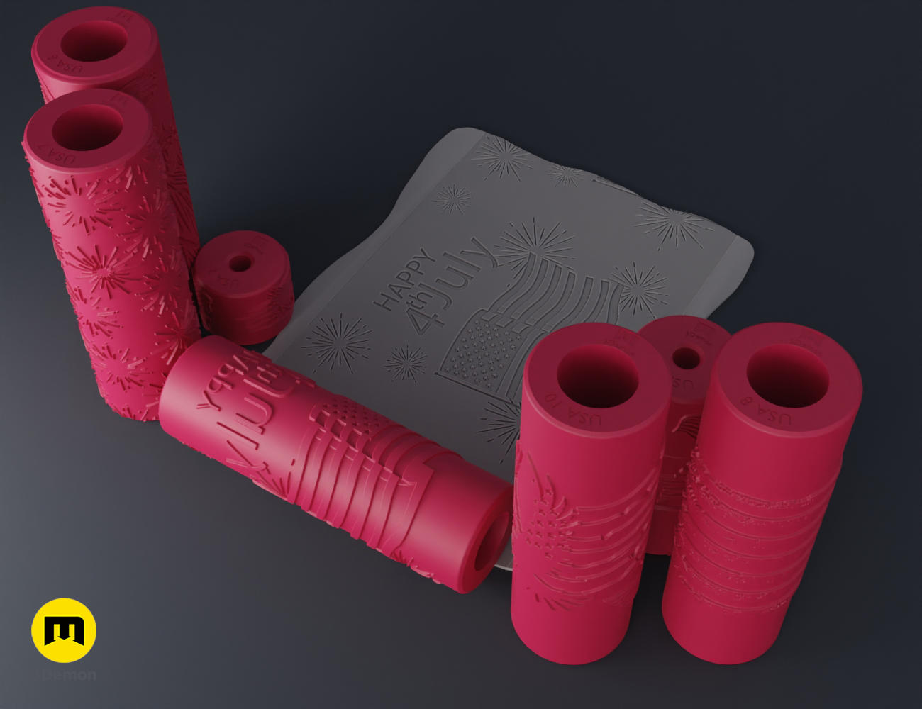 Miniatura 2 do modelo 3D Independence Day Texture Rollers