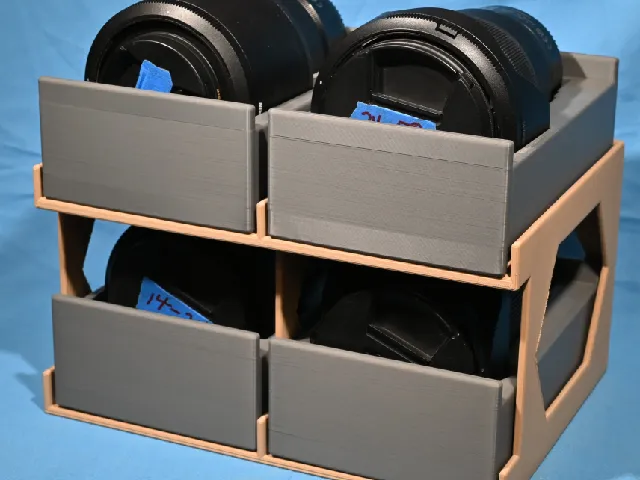 Nikon Z-system Lens Storage, compact safe horizontal storage, F/2.8 S zoom trinity, 105MC, 100-400, 28-400mm,