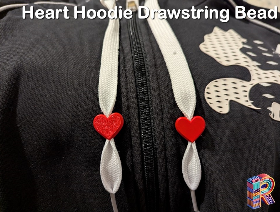 Heart Hoodie Drawstring Bead
