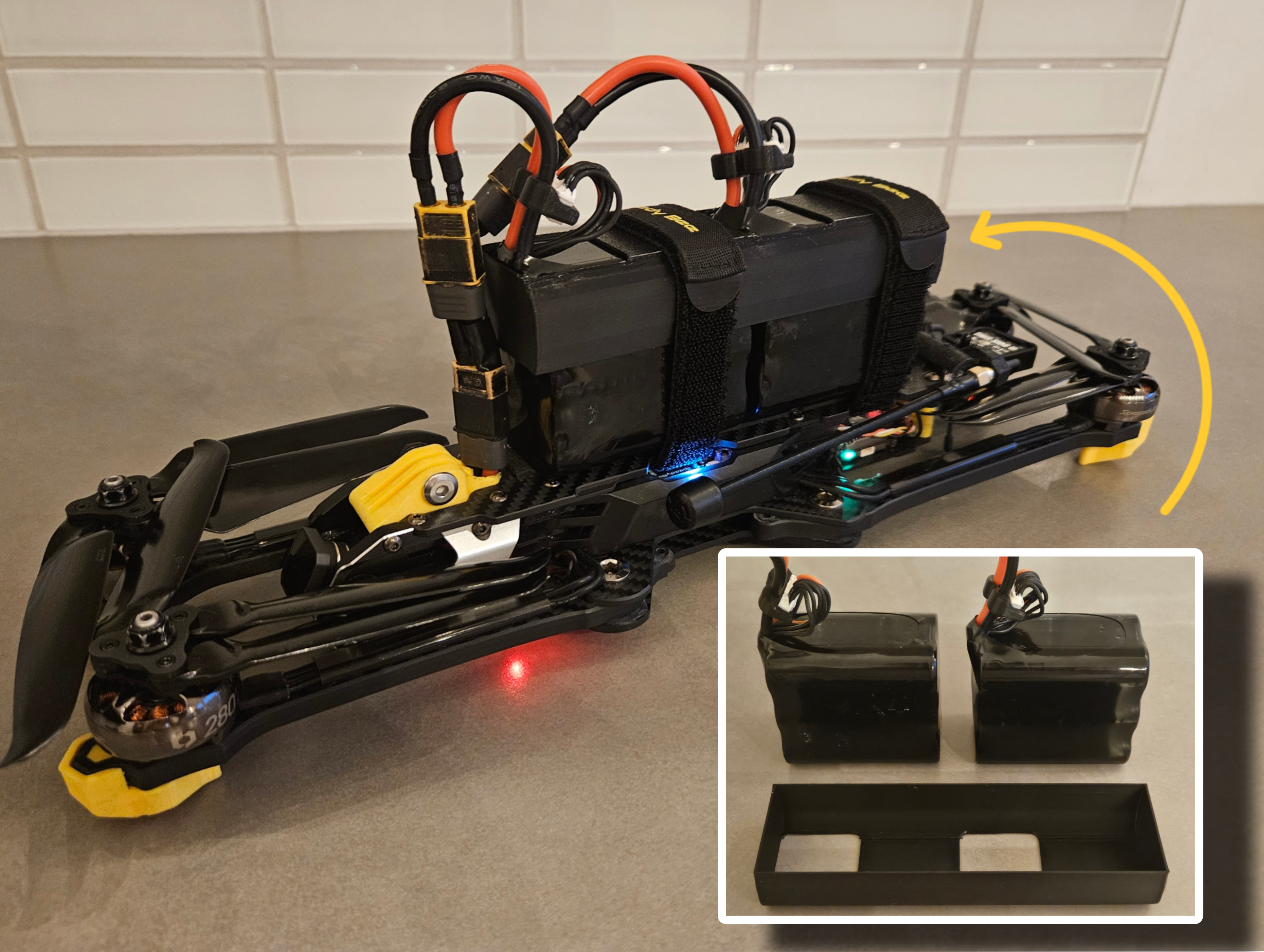 Dual 21700 6S / 4S li-ion battery holder