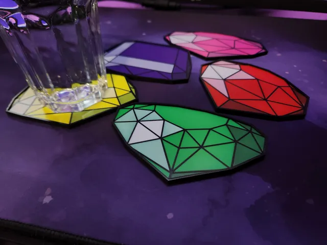 Angled View Gem Coasters (Spyro 2 & 3)