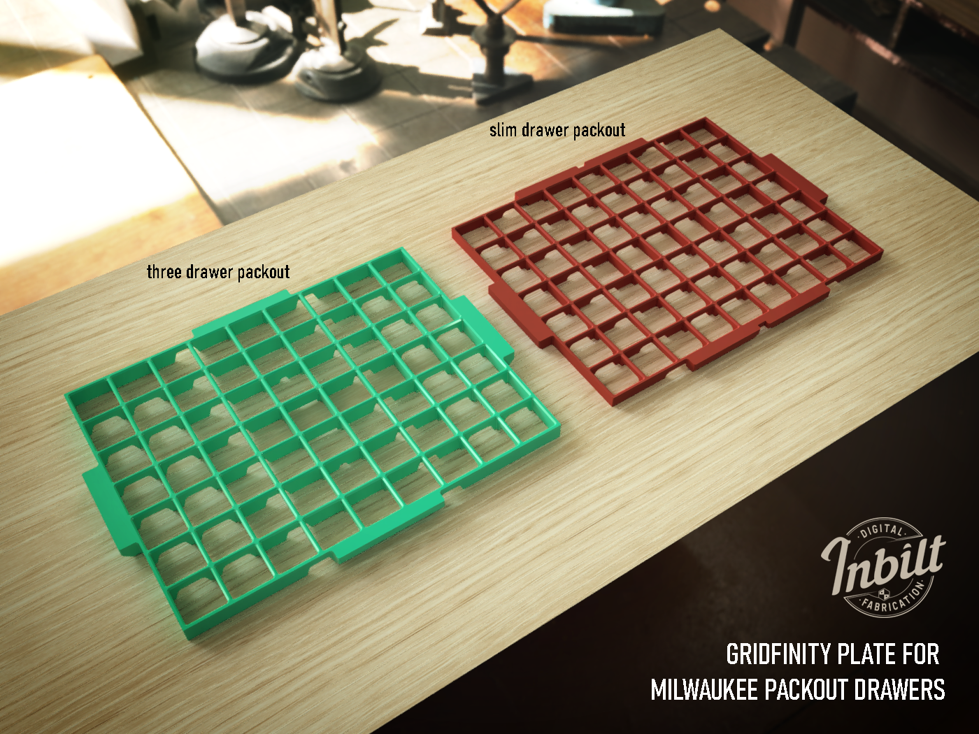 Gridfinity Plate for the Milwaukee Packout Drawer Toolboxes.