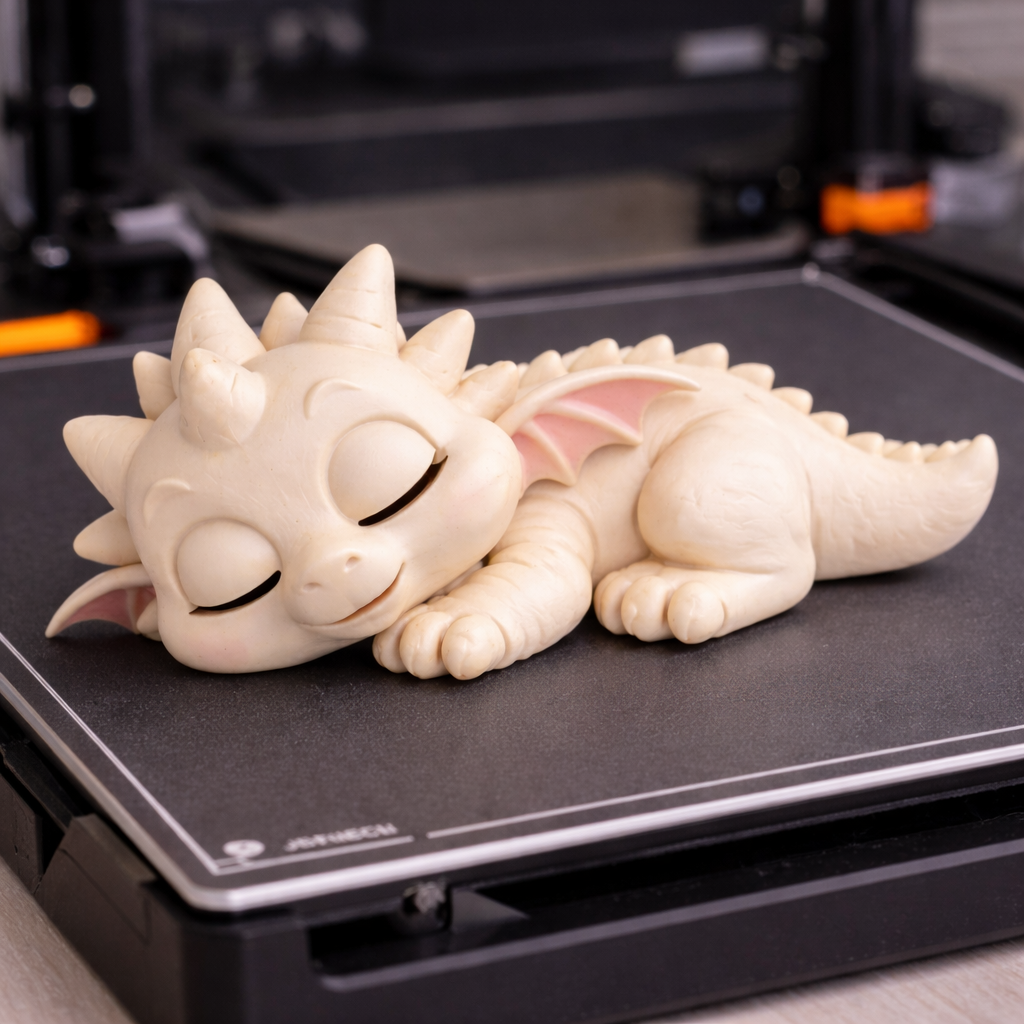 Cute Cartoon Sleeping Dragon (EASY PRINT)