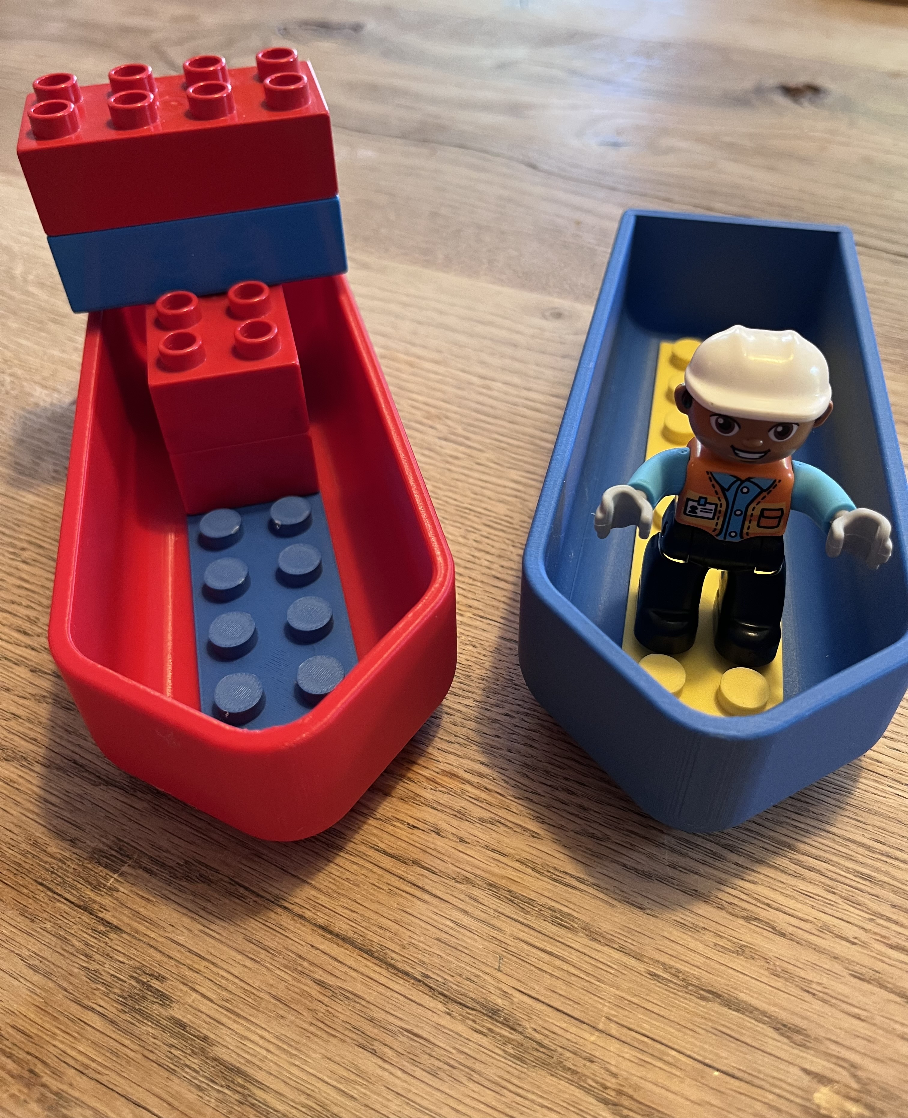 Boat with a connection for Lego bricks