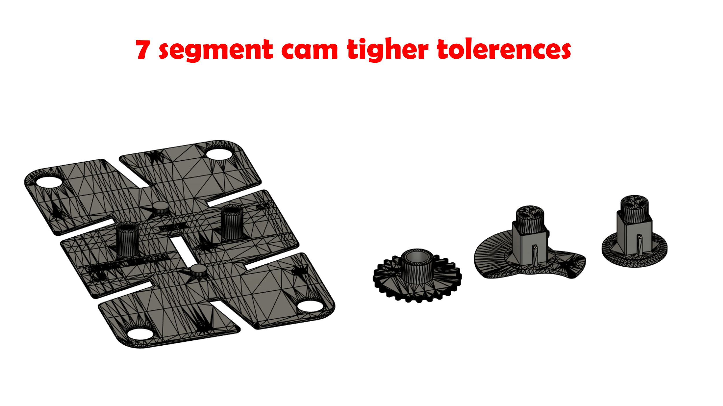 Mechanical 7 segment display with tighter CAM tolerences 3D model thumbnail