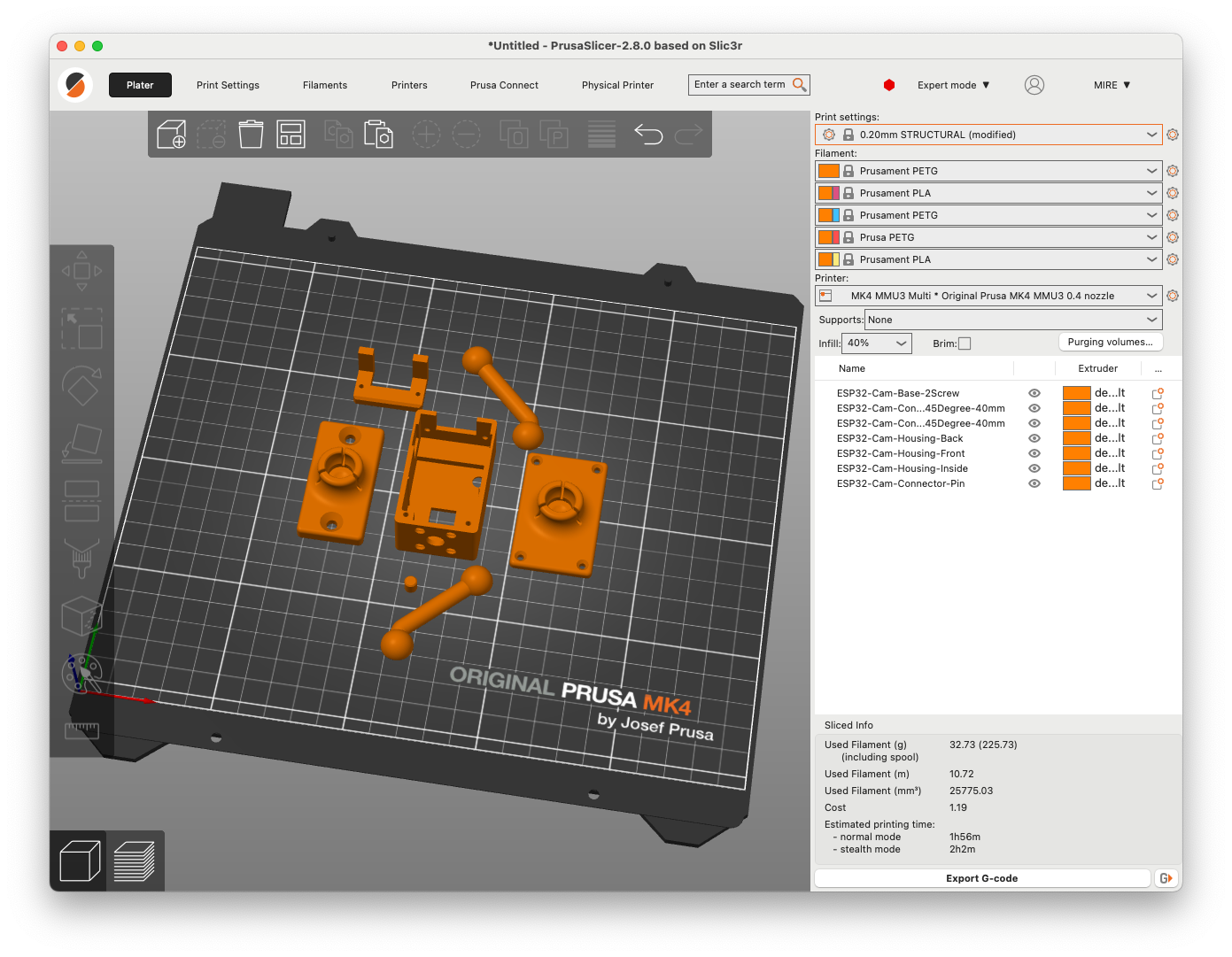 Simple ESP32-CAM Housing with mount by MIRE | Download free STL model ...