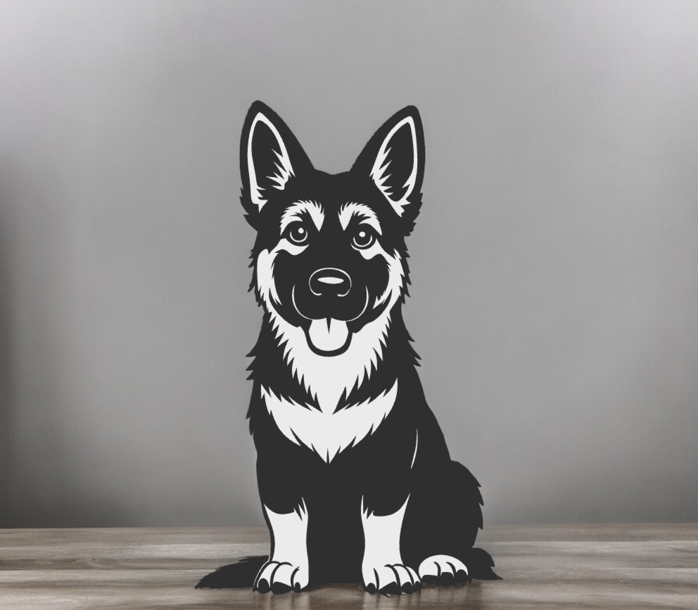 2D dog wallart decoration by Rott3D | Download free STL model ...