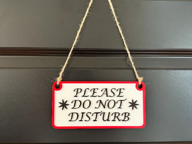 Polite "Do Not Disturb" door sign.