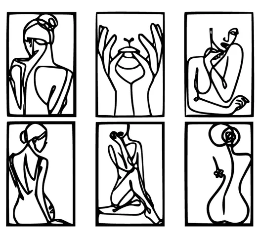 Woman Wall Art Set of 6