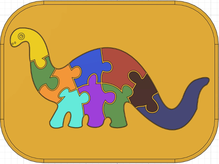 Brontosaurus Puzzle for Kids by ideat0m | Download free STL model ...