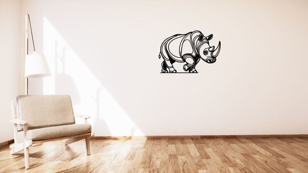 Rhinoceros / Nosorožec wall or table decoration
