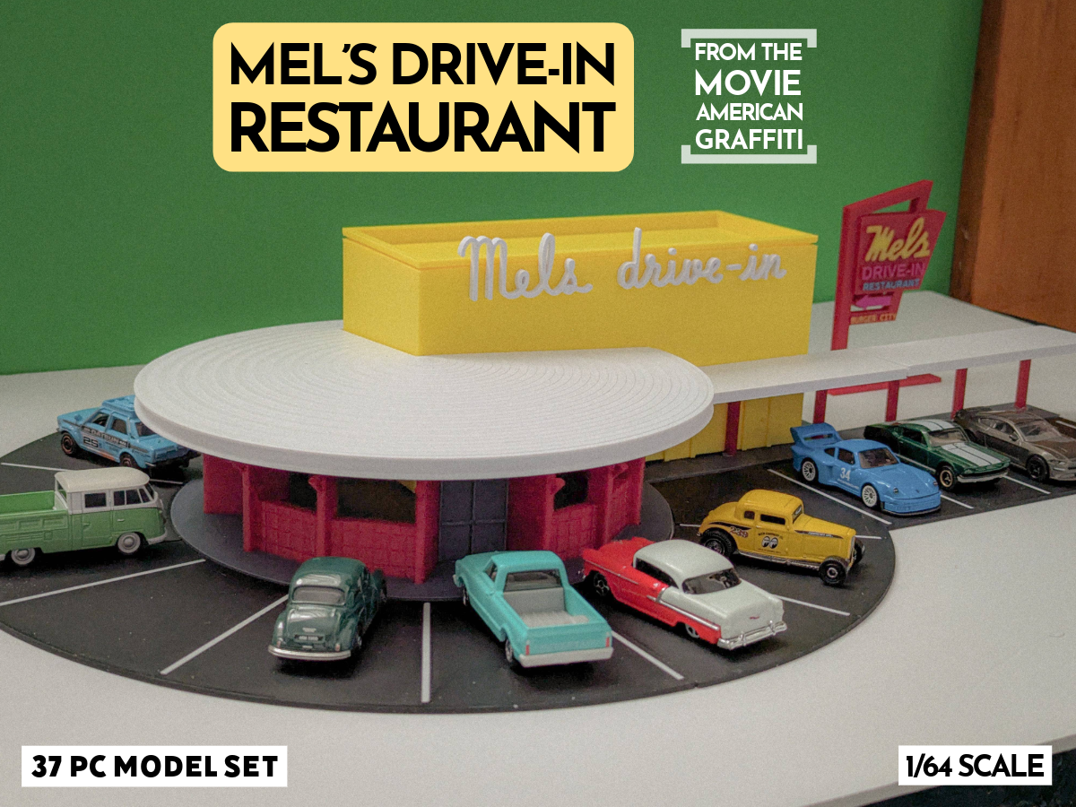 Mel's Drive-In Model Set - 1:64 Scale Hot Wheels Diorama