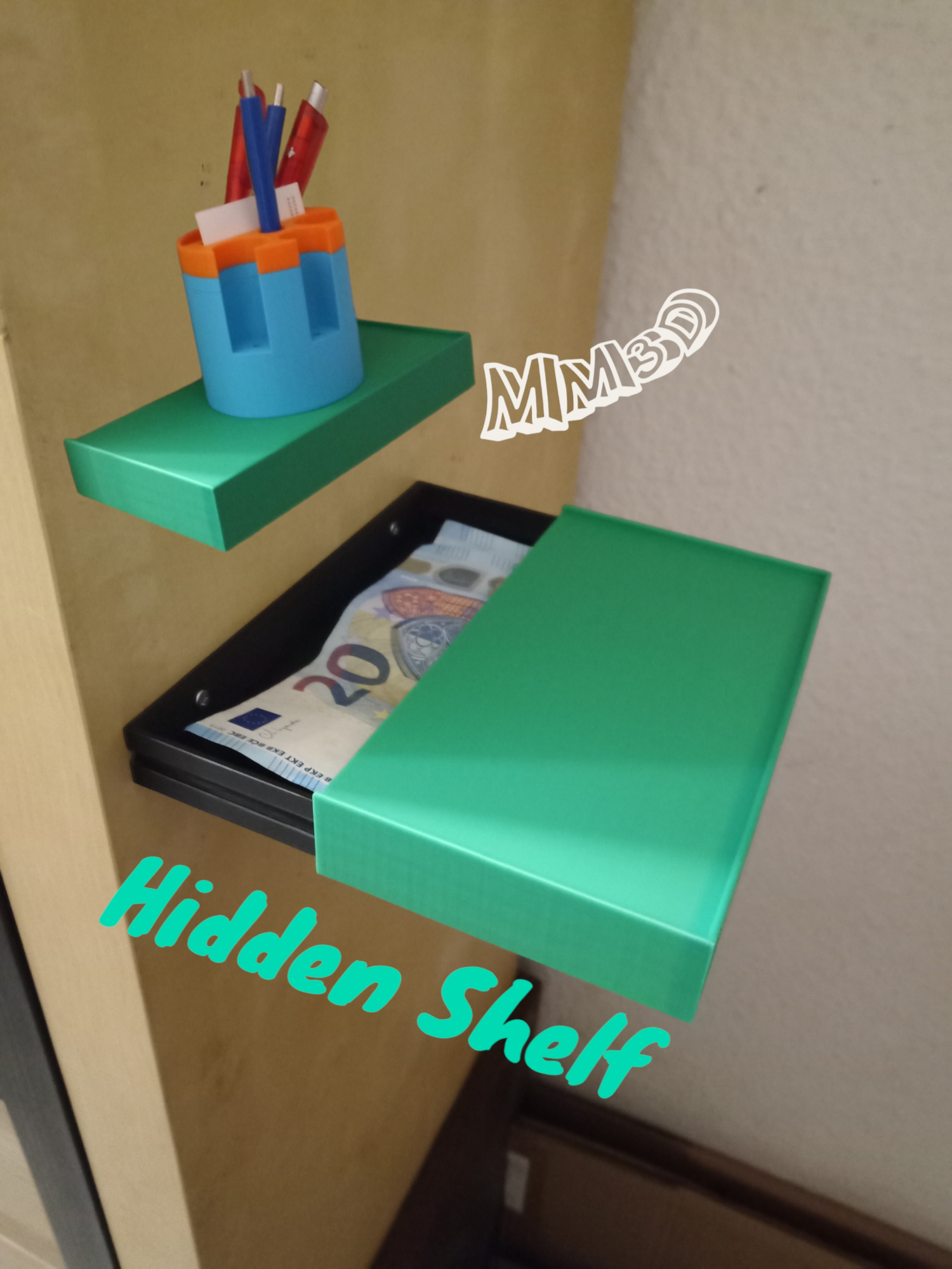 Shelf with secret compartment