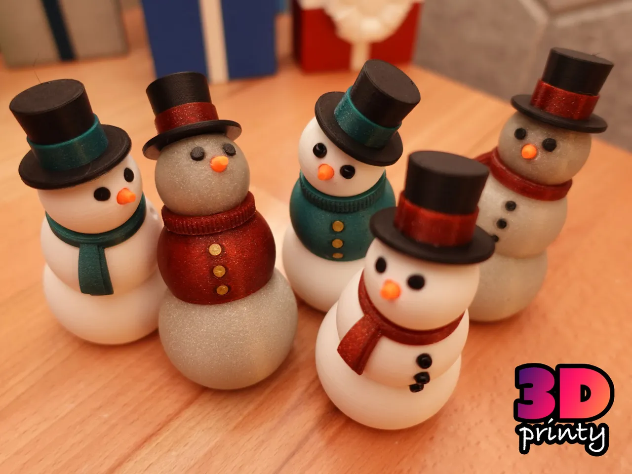 SET OF 3 Snowmen plus 1x Articulating Baby Snowman 3d Printed motion/child  gifts £10.99 - PicClick UK