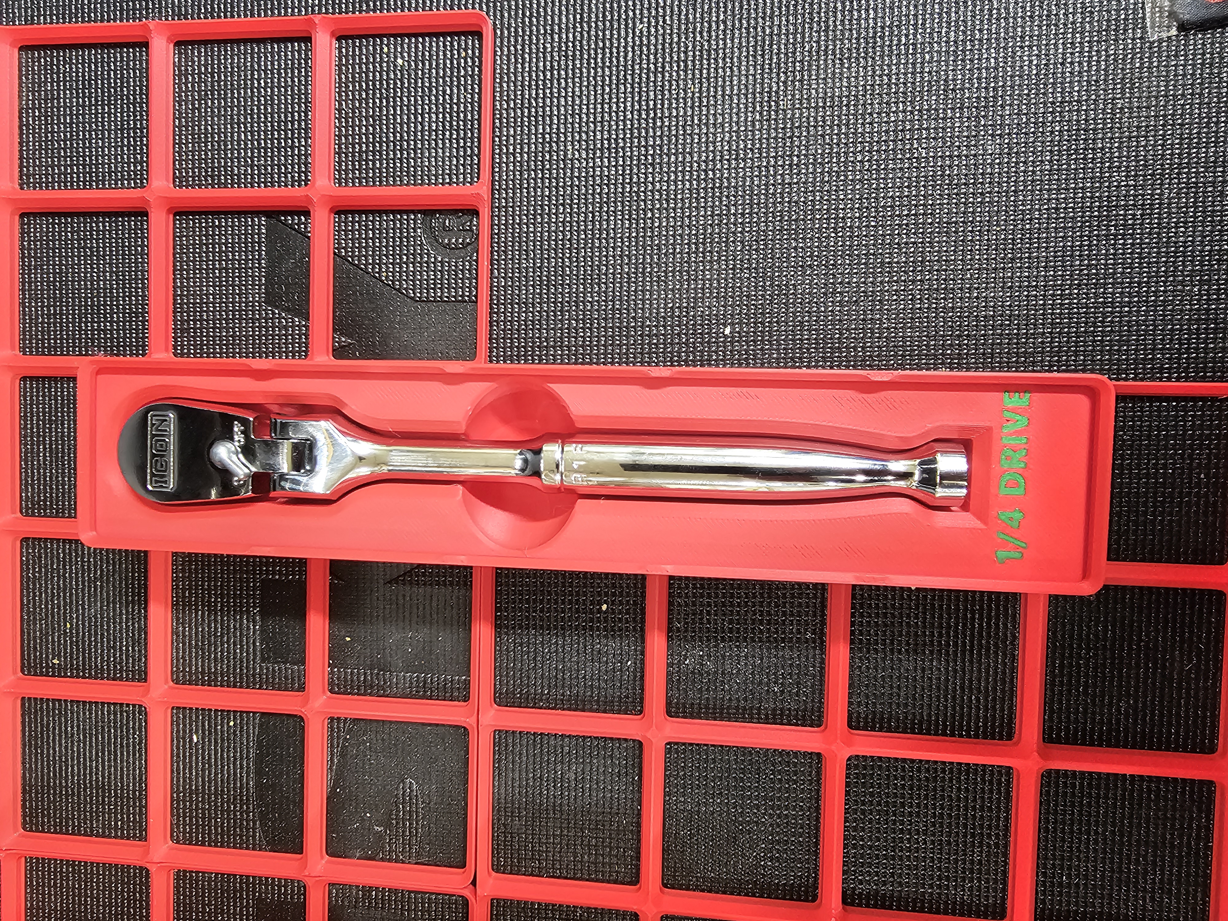 ICON 1/4 in. Drive Flex Head Ratchet Storage For Gridfinity
