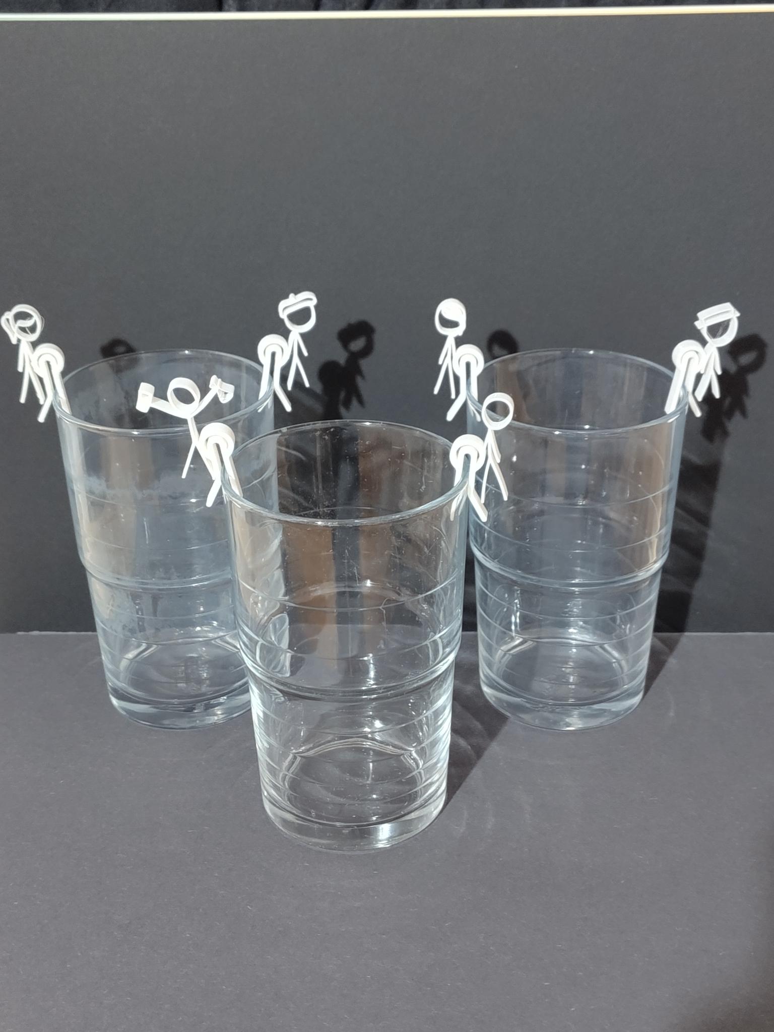 Drink glass marker with XKCD characters