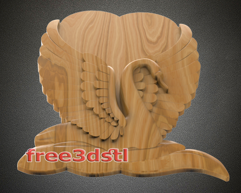 Swan with heart 3D STL Model (FREE)