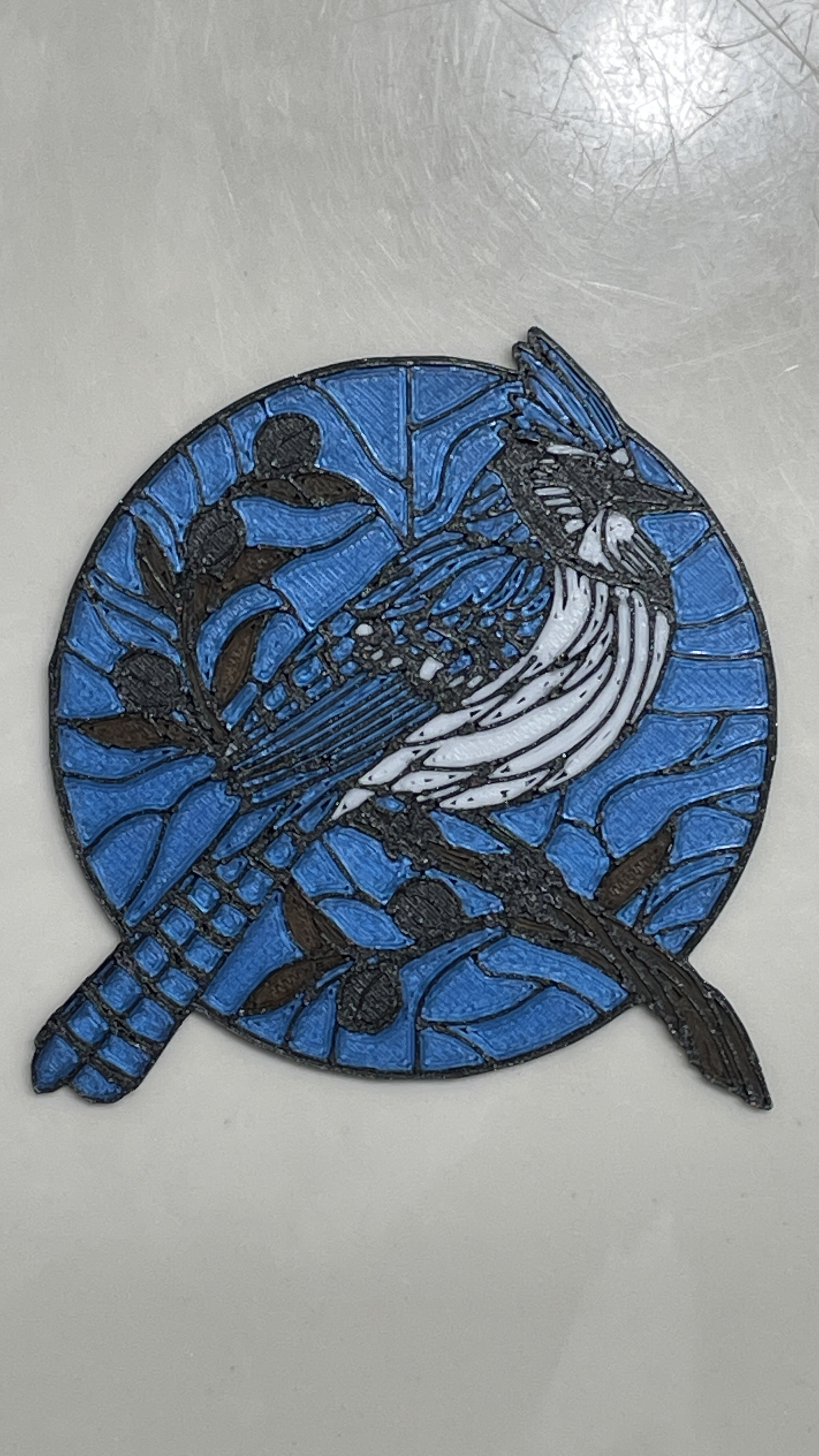 Stained-Glass Blue-Jay - Remix