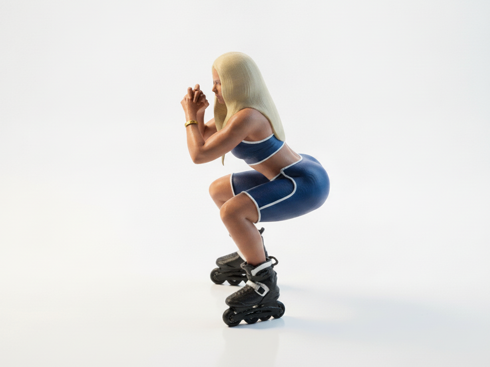 Rollerblade Lady Figurine Female Sports 3D Printable