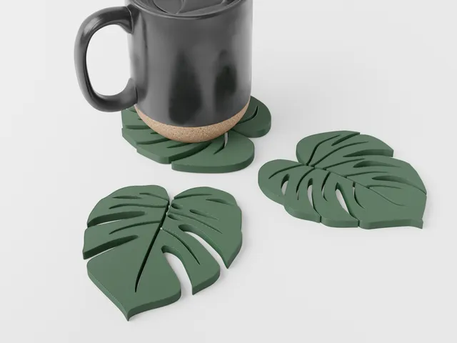 Monstera Leaf Coasters – Set of 3 Plant Drinks Coasters