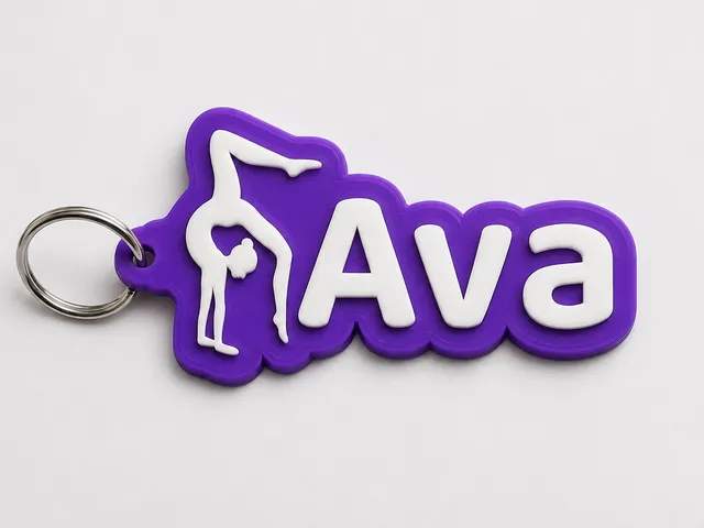 Ava's gymnastics name tag