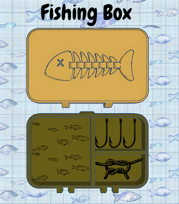 Fishing box 3D model thumbnail