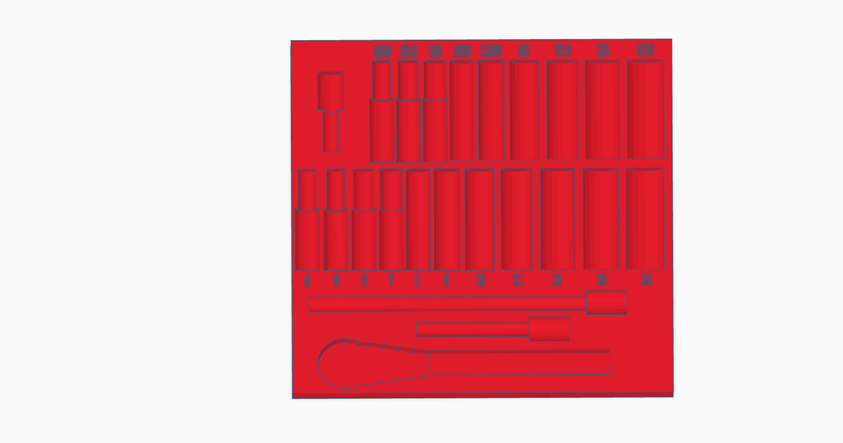 1/4 drive deep well socket set holder by Andrew Sprow | Download free ...