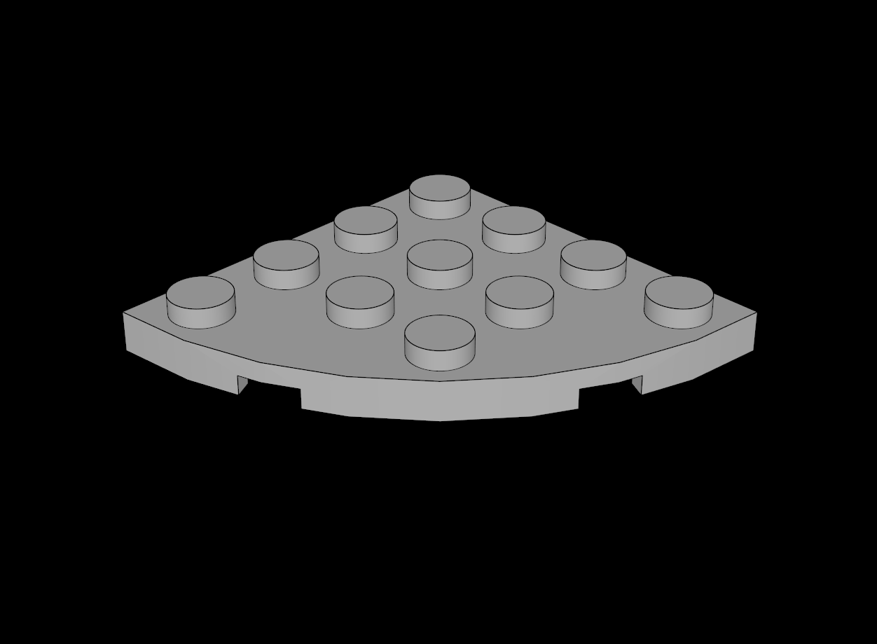 Lego Compatible (30565.dat) Plate  4 x  4 Corner Round