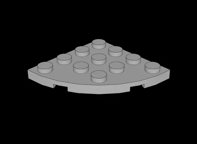 Lego Compatible (30565.dat) Plate 4 x 4 Corner Round