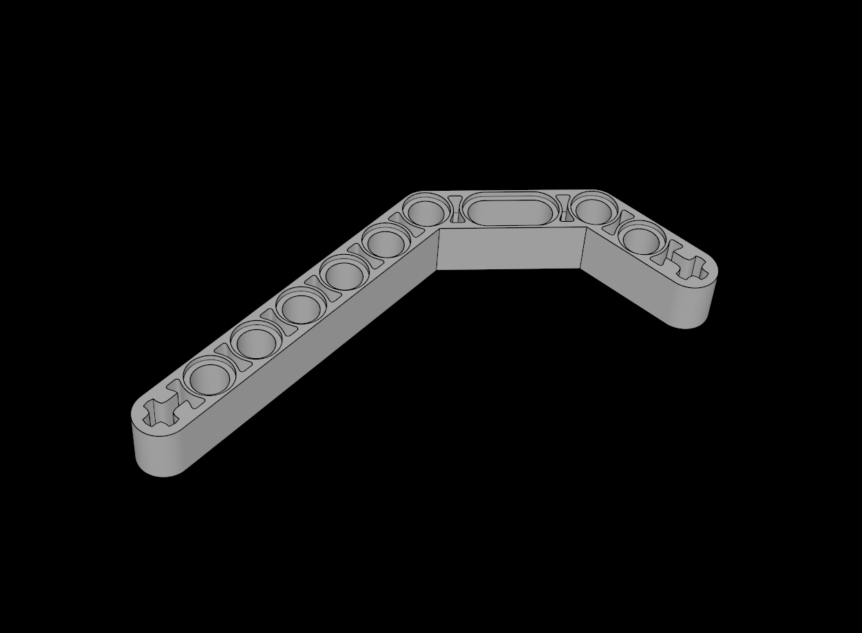 Lego Compatible (32009.dat) Technic Beam  3 x  3.8 x  7 Liftarm Bent 45 Double